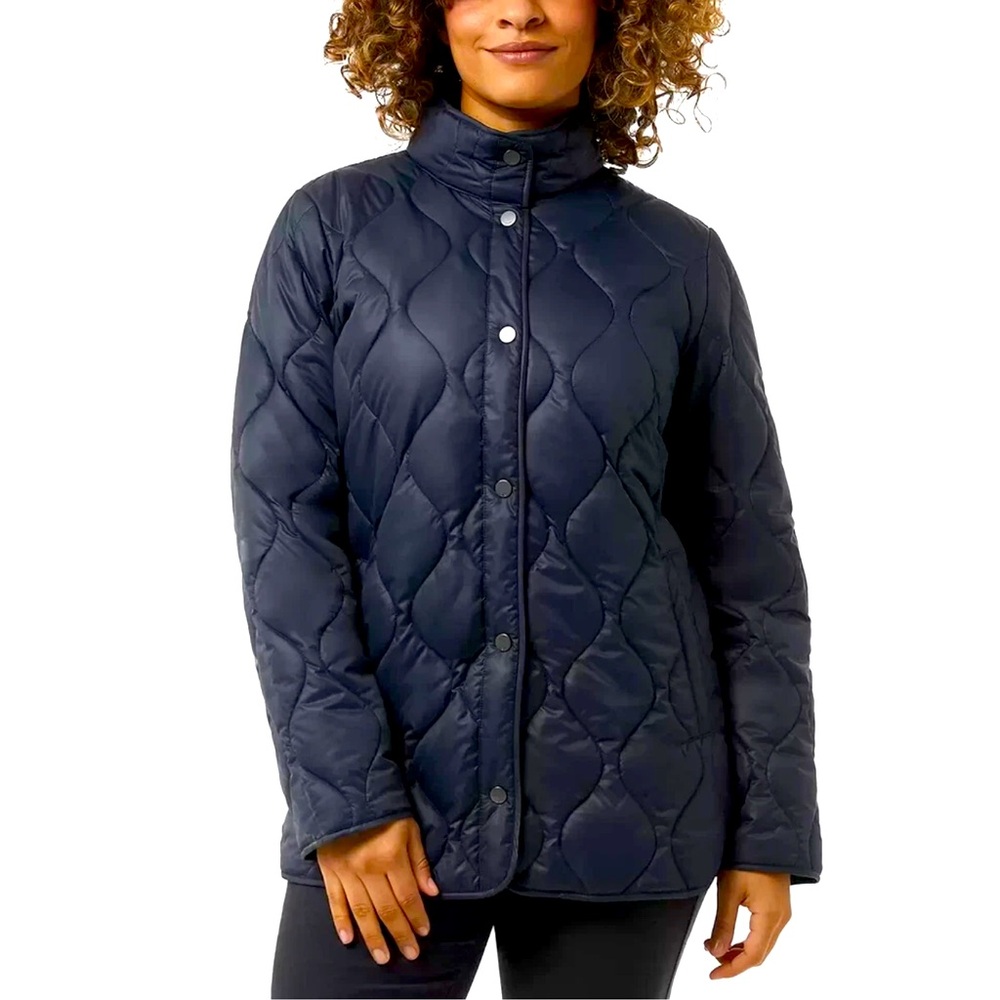 NWT 32 Degrees Women Quilted Puffer jacket Navy Blue size L